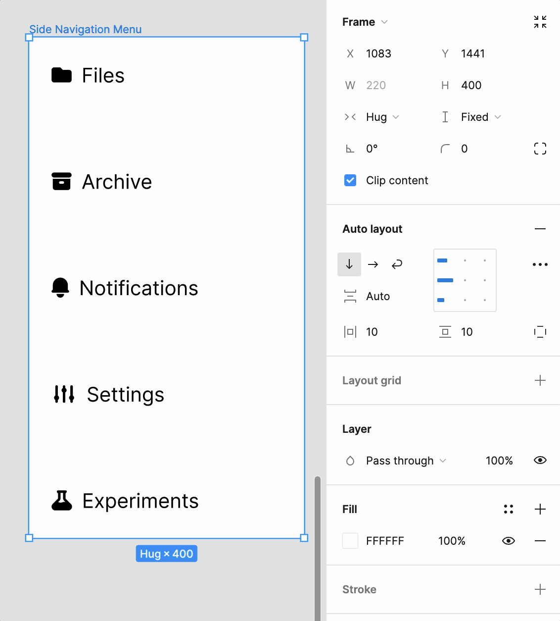 Resizing with a fixed size using auto layout in Figma