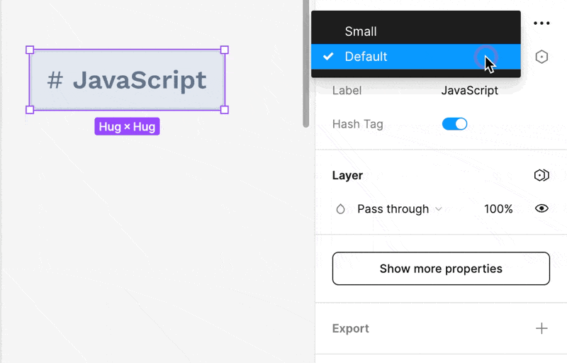 An example of a Figma component variant